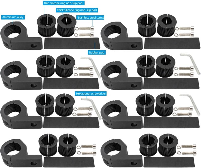 Szplonly Motorcycle Aluminum Mounting Bracket Kit Tube Clamp 8Pcs 0.75" 1" 1.25" Bullbar Roof Rack Roll Cage Horizontal Bar Clamp Mounting Kit fit for Trucks Car ATV Motorcycle Truck - Image 2
